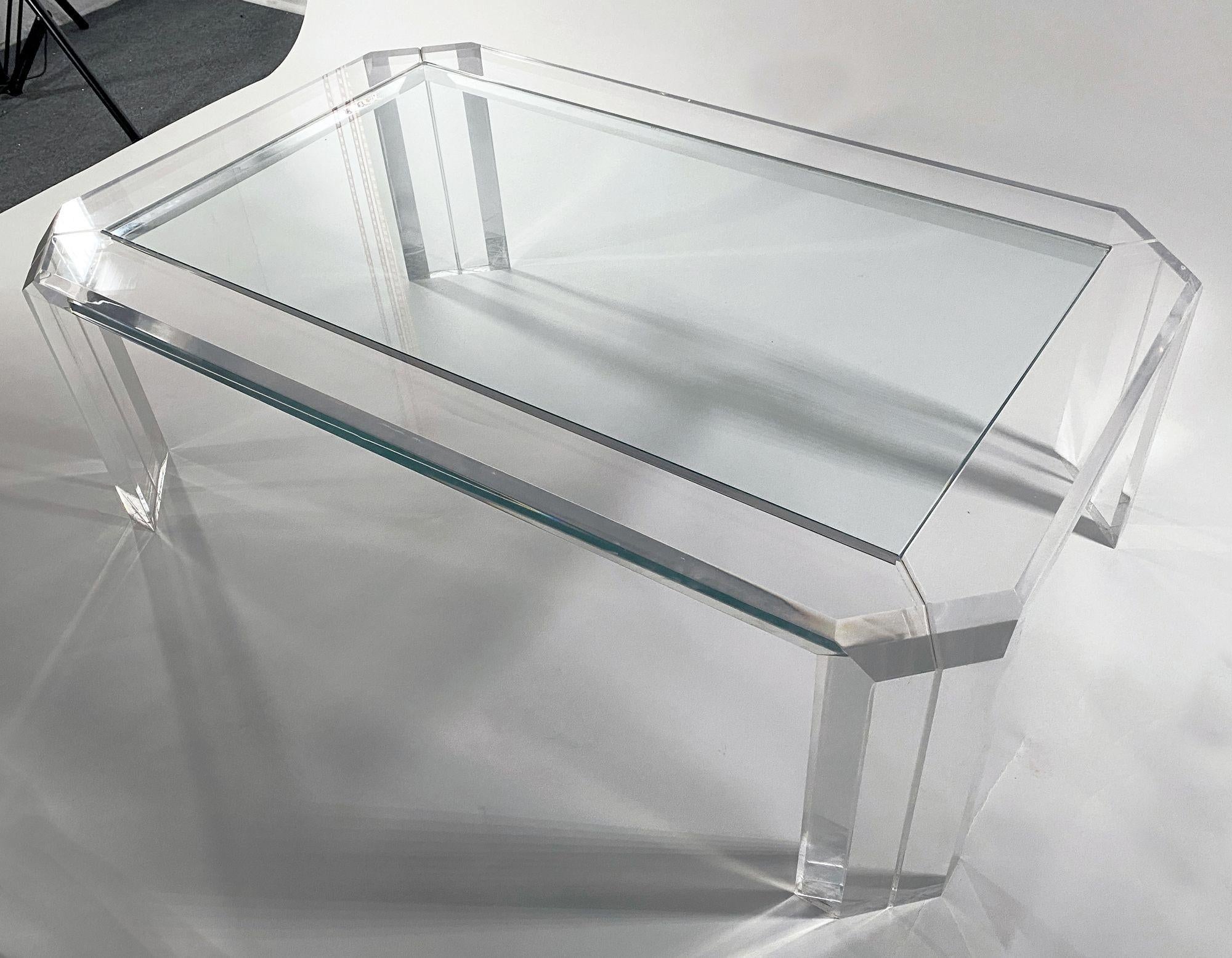 Late 20th Century American Modern Lucite Cocktail Table, Charles Hollis Jones For Sale