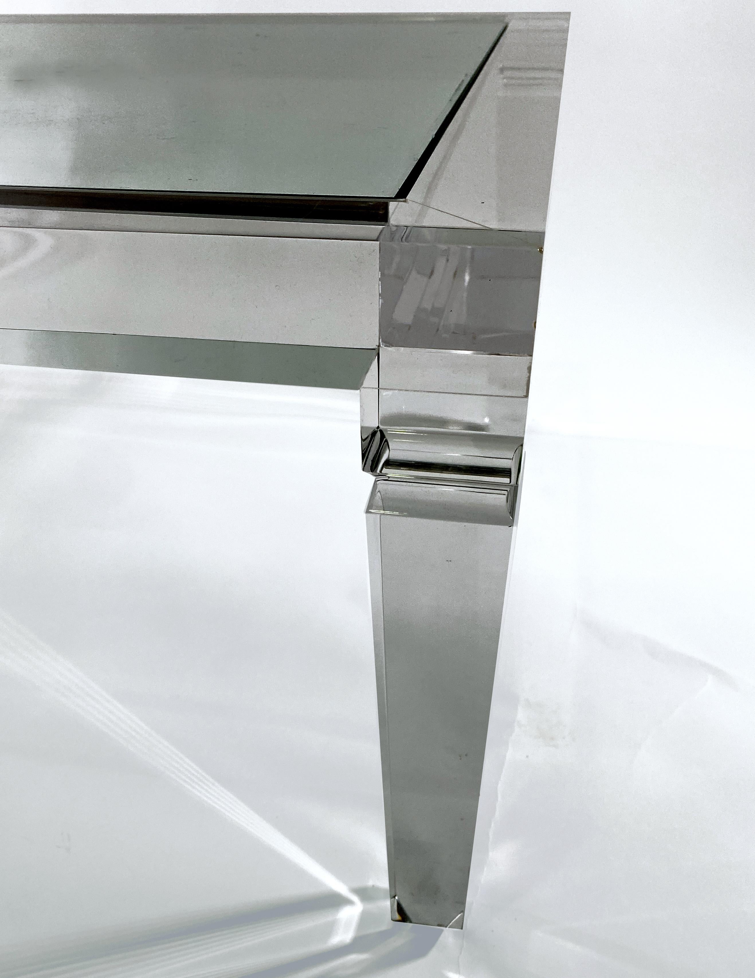 American Modern Lucite and Glass Cocktail Table, Charles Hollis Jones For Sale 1