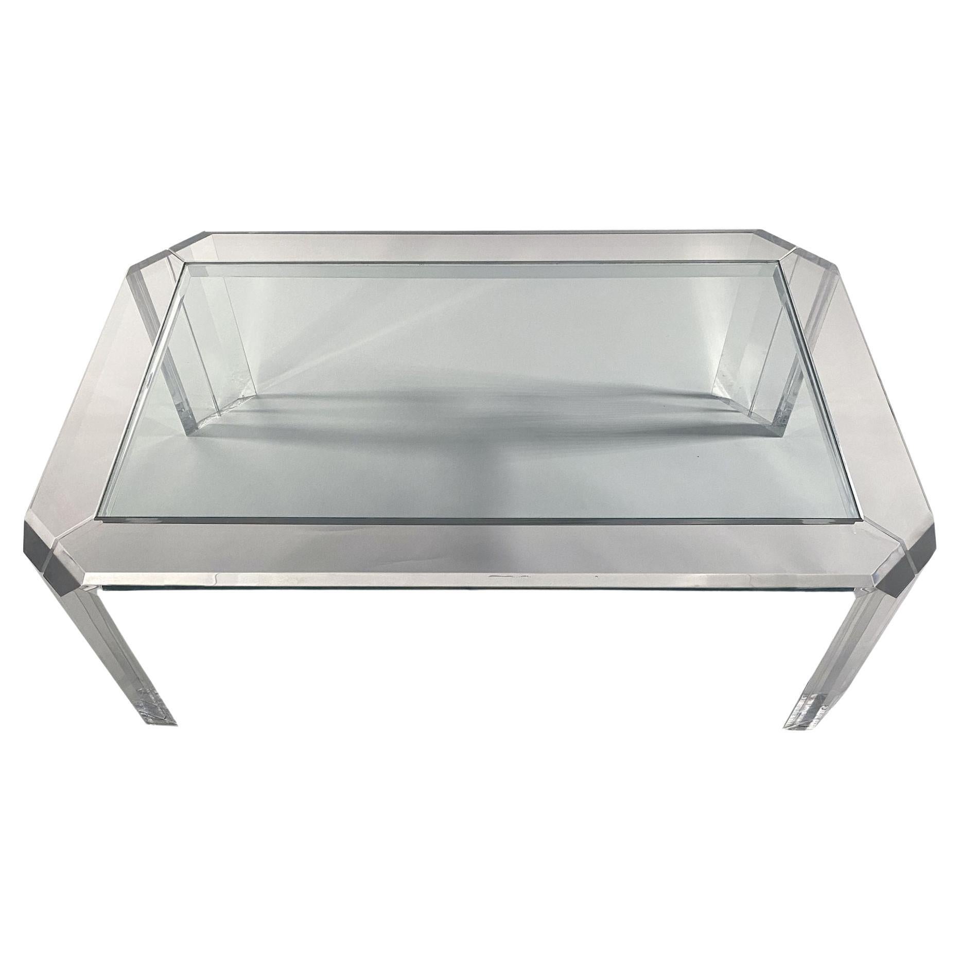 American Modern Lucite Cocktail Table, Charles Hollis Jones For Sale