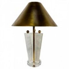 American Modern Lucite & Gold Leaf Table Lamp/ Gold Leaf Shade, Van Teal