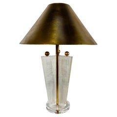 American Modern Lucite & Gold Leaf Table Lamp/ Gold Leaf Shade, Van Teal