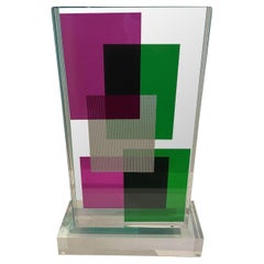 American Modern Lucite Monolithic Sculpture, Grace Absi