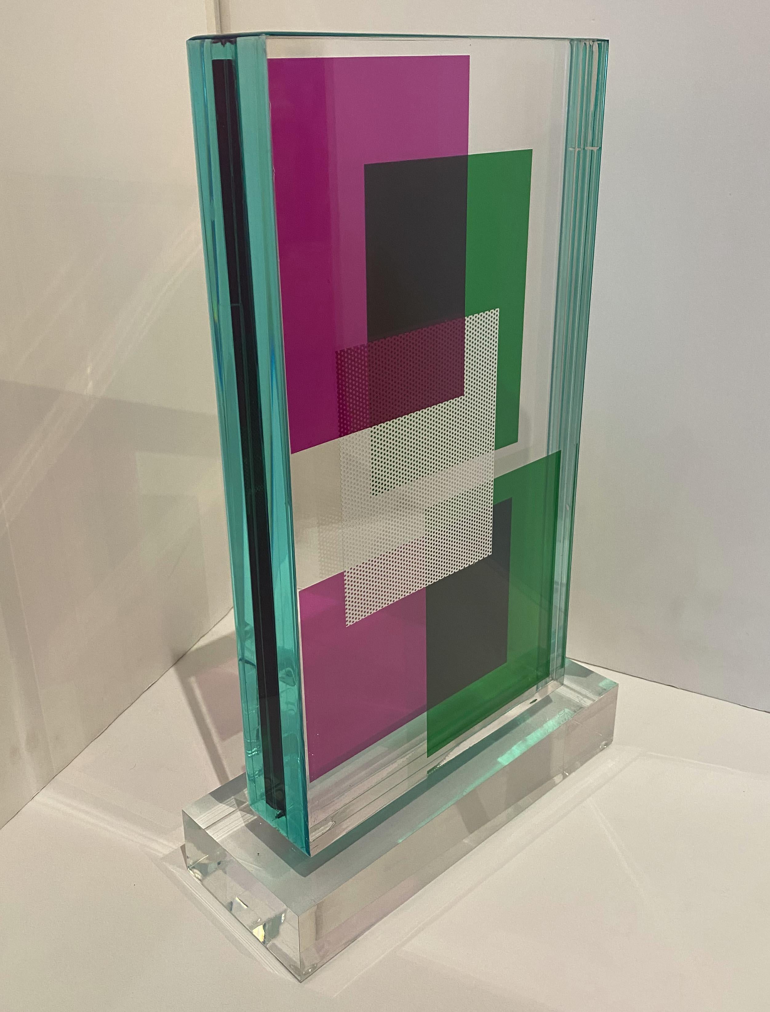 Late 20th Century American Modern Lucite Monolithic Sculpture, Grace Absi For Sale