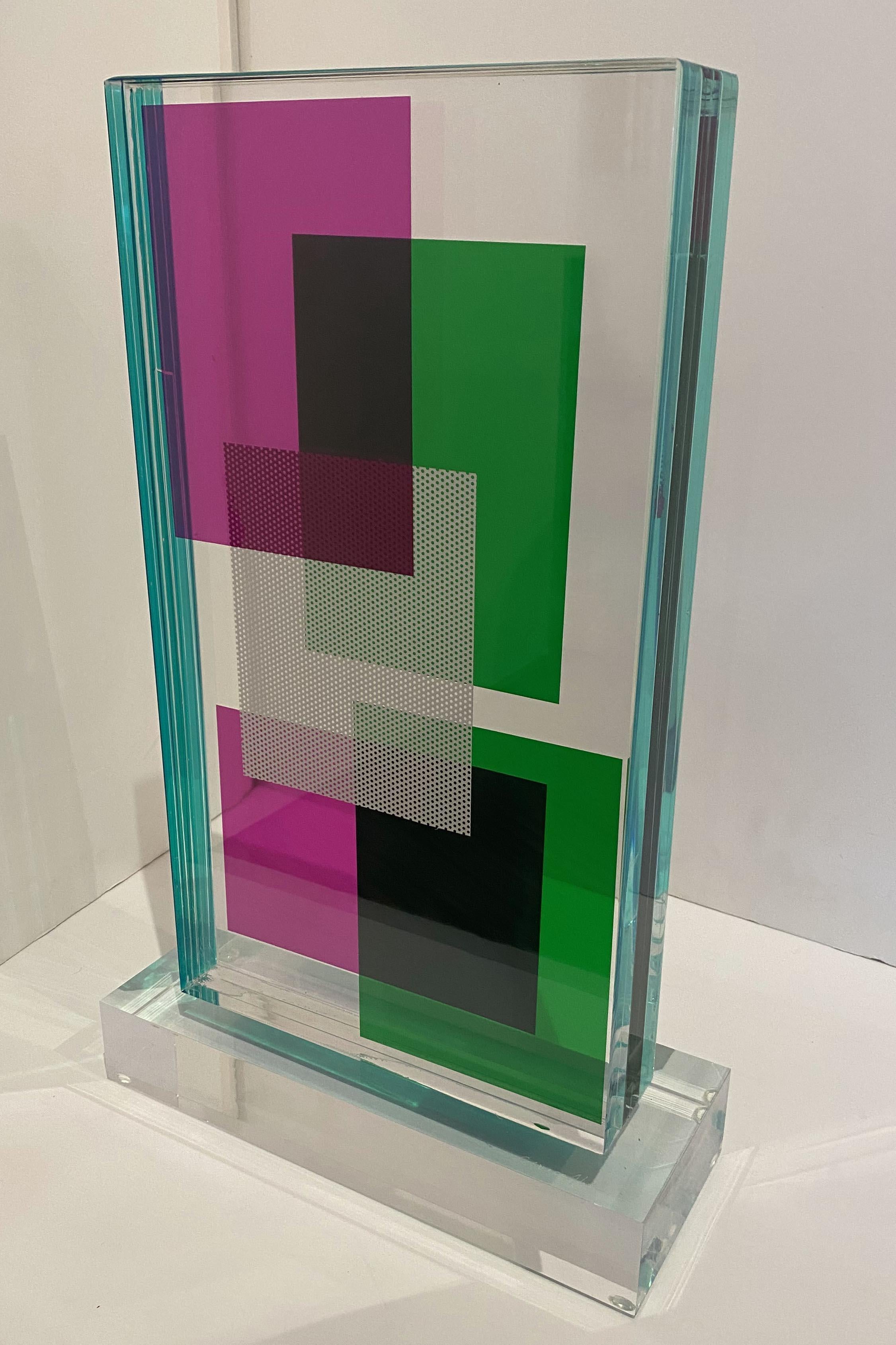 Acrylic American Modern Lucite Monolithic Sculpture, Grace Absi For Sale