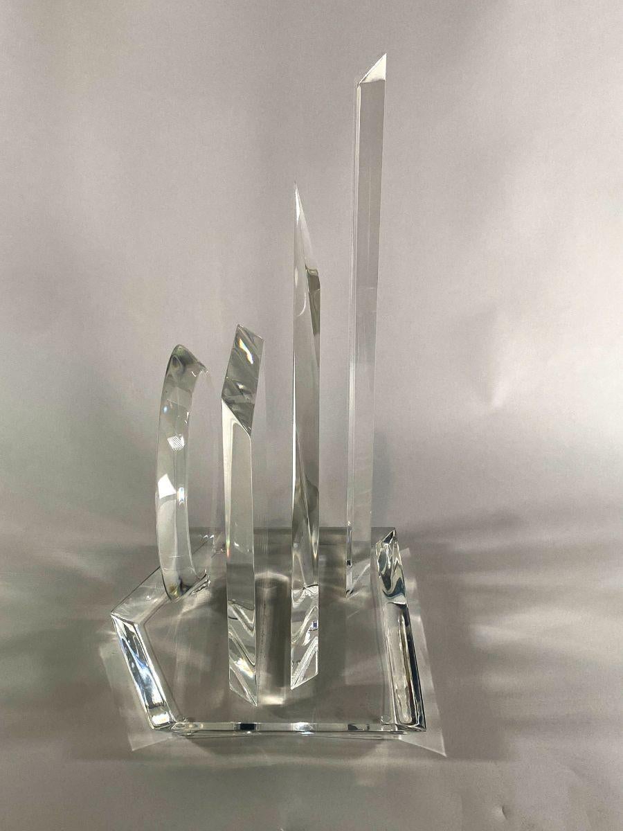American Modern Lucite Tabletop Sculpture, Van Teal In Good Condition For Sale In Hollywood, FL