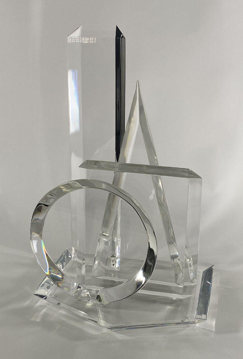 Late 20th Century American Modern Lucite Tabletop Sculpture, Van Teal For Sale