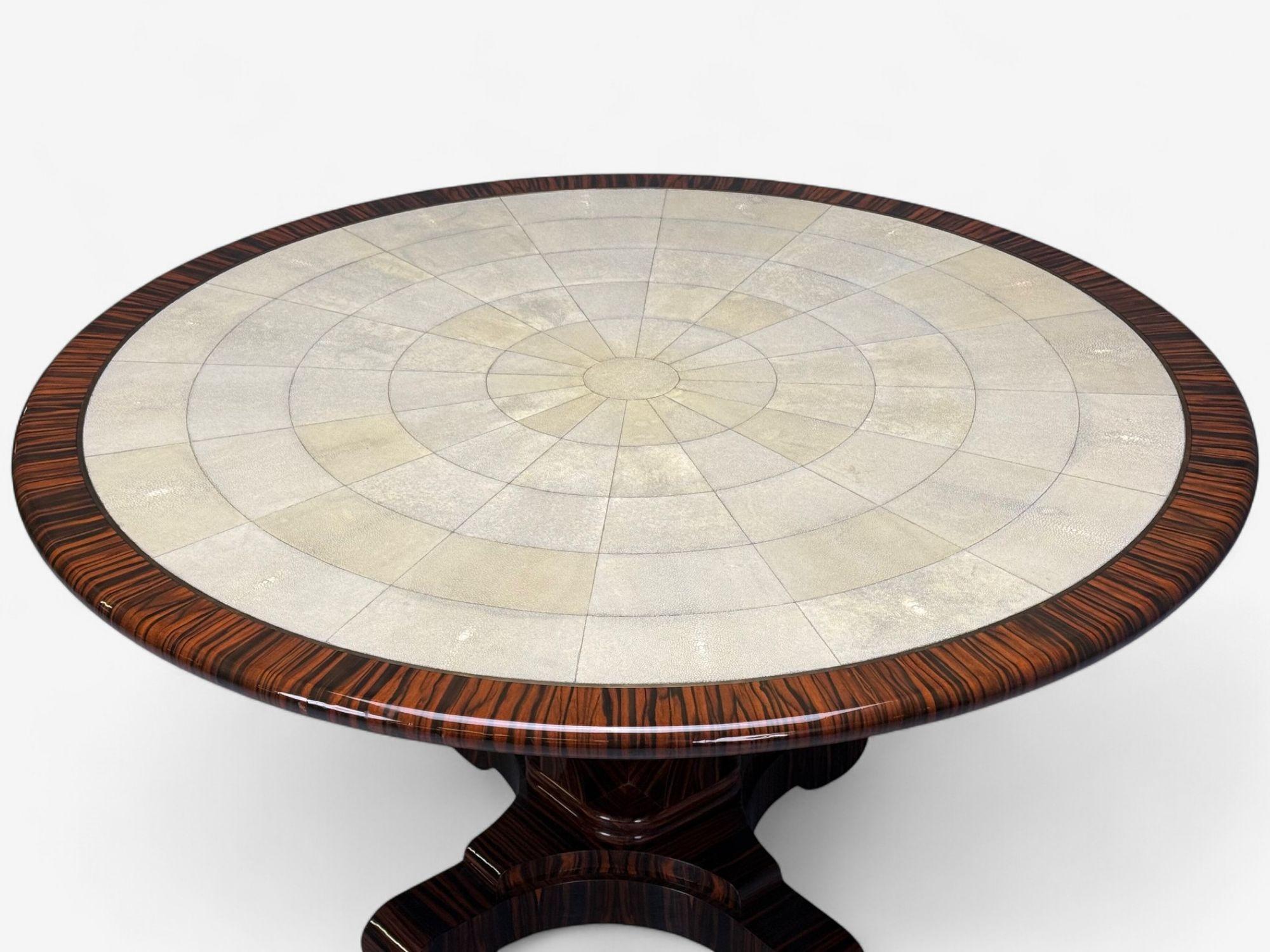 XXIe siècle et contemporain Moderne américain, ébène de Macassar, galuchat, laiton, table, USA, 2010s en vente