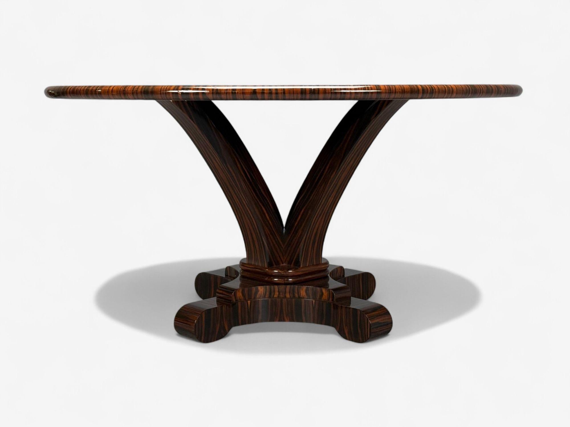 Moderne américain, ébène de Macassar, galuchat, laiton, table, USA, 2010s en vente 1