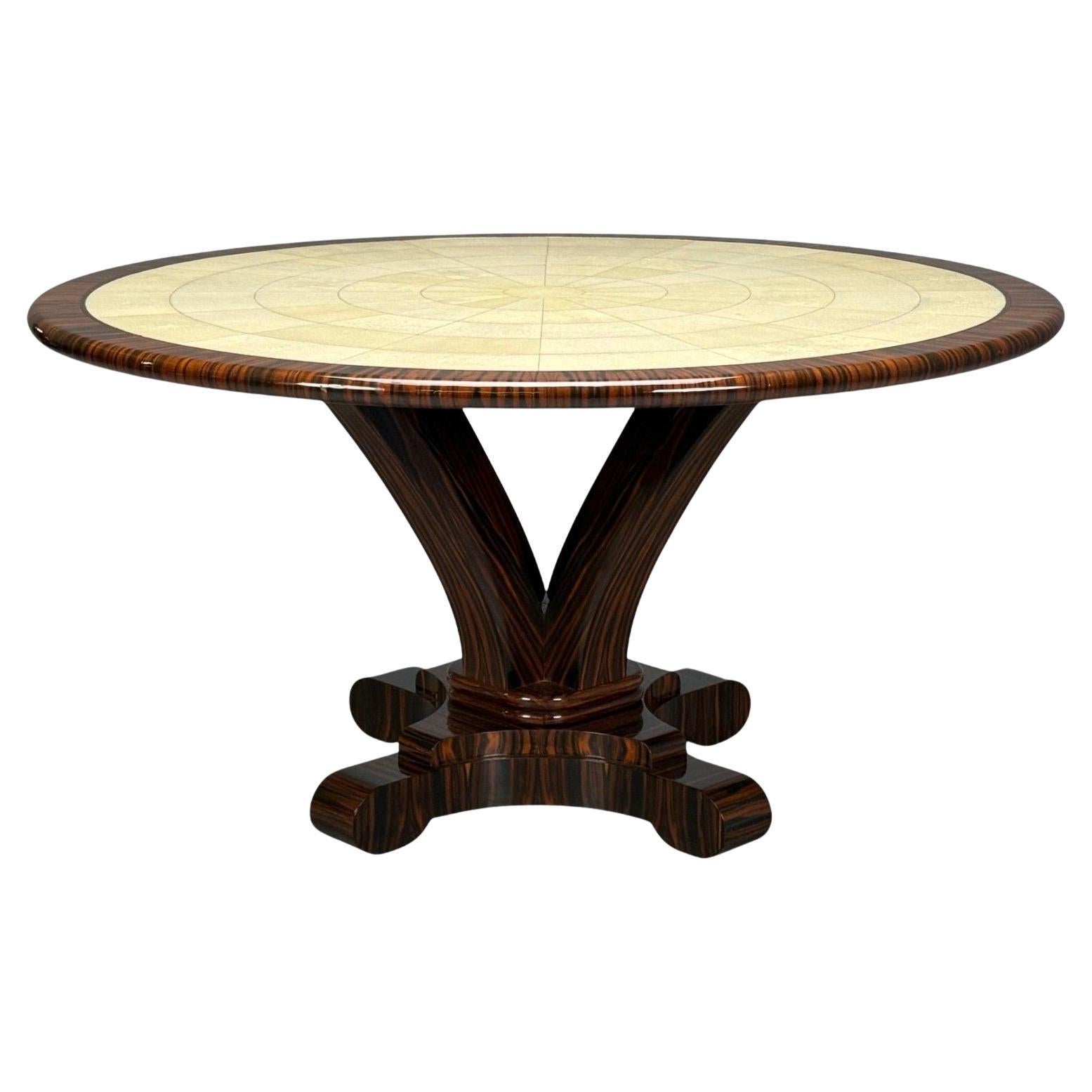 Moderne américain, ébène de Macassar, galuchat, laiton, table, USA, 2010s