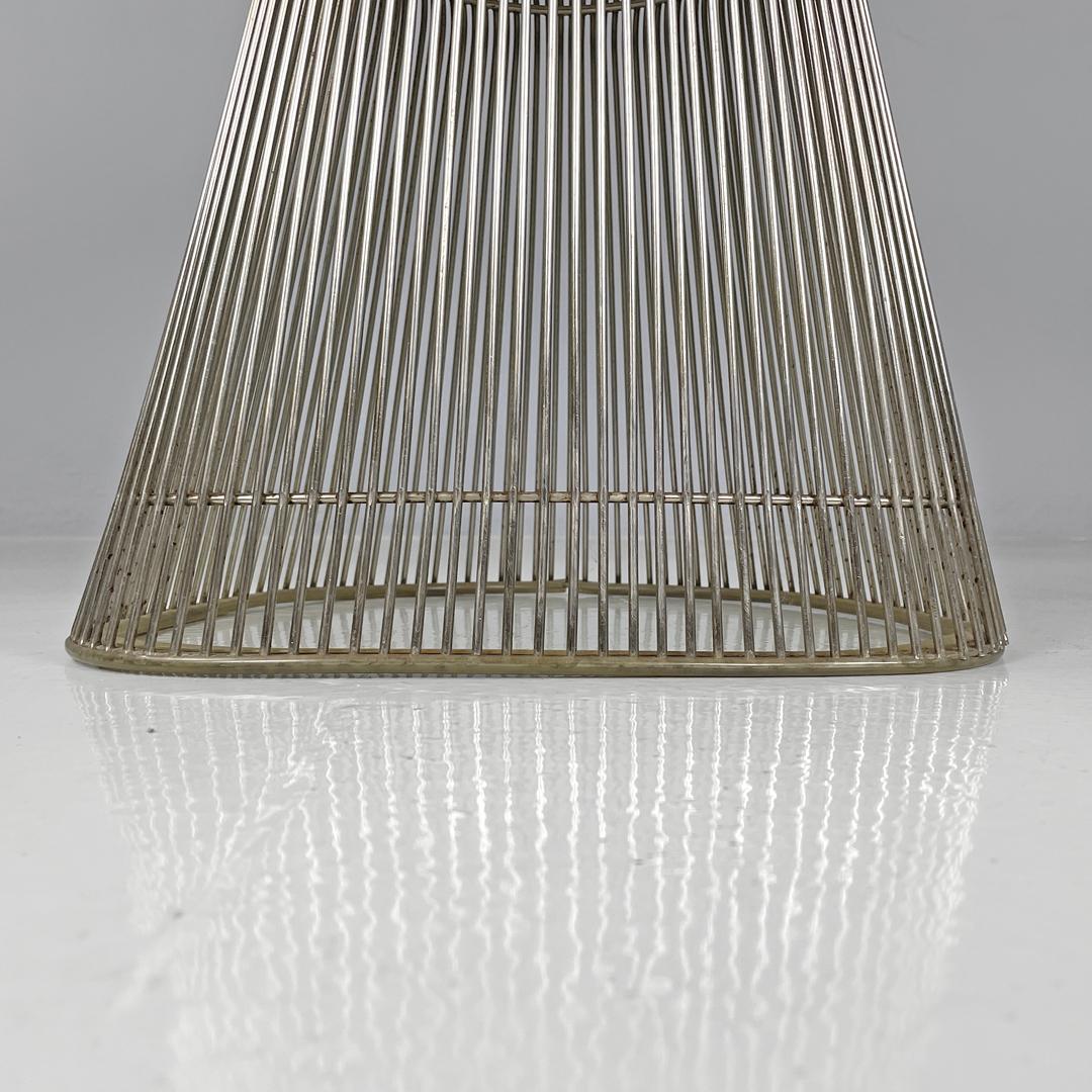 Sedie moderne americane in metallo e tessuto rosso di Warren Platner per Knoll, anni '70 in vendita 12