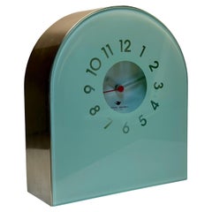 American Modern Michael Graves Design Celadon Glass Mantel Clock