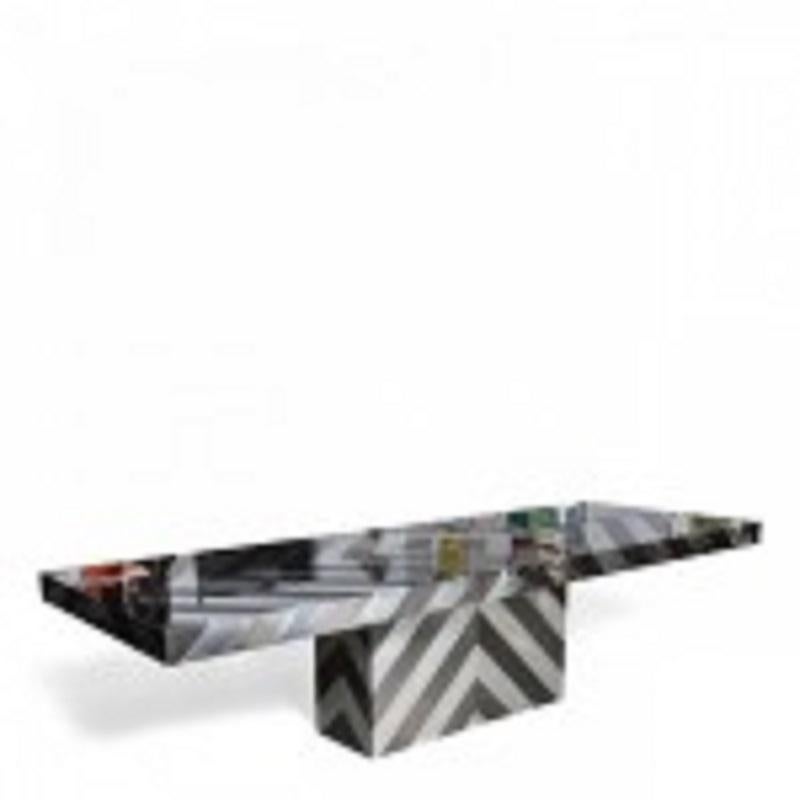 Hand-Crafted American Modern Mixed Metal Extension Dining Table, Paul Evans For Sale