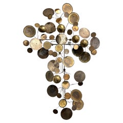 American Modern Mixed Metal Wall Sculpture, Curtis Jere