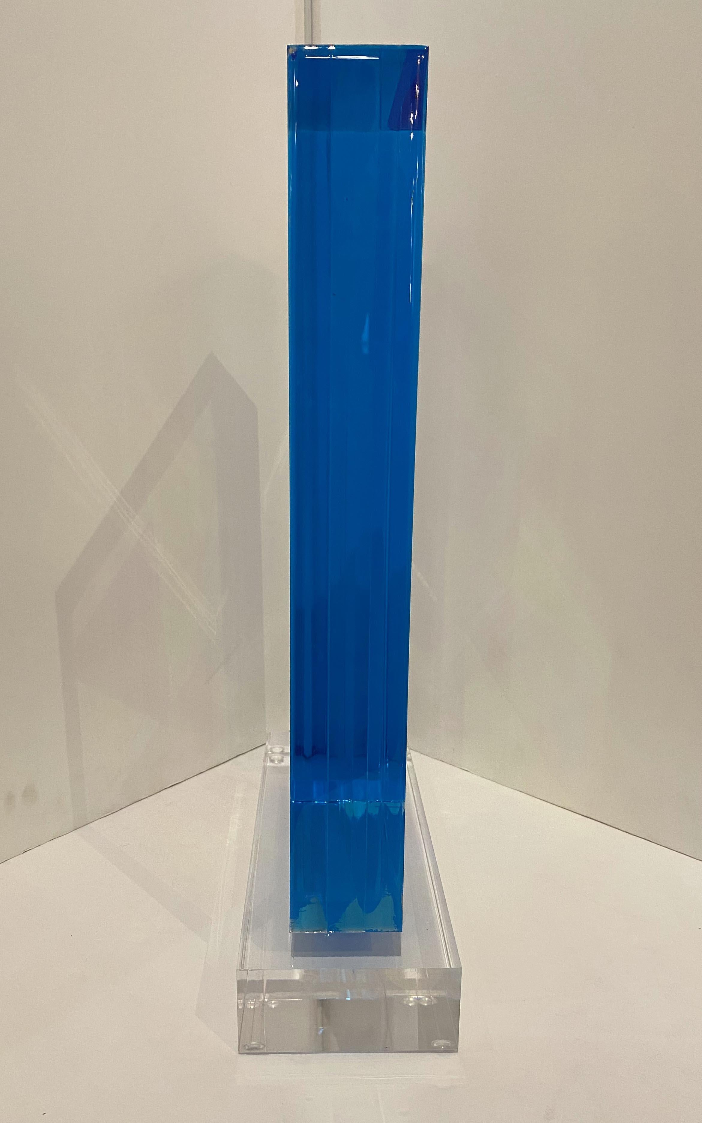 Late 20th Century American Modern Monolithic Hand Colored Lucite Sculpture, Grace Absi For Sale