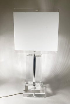 American Modern Monumental Lucite Table Lamp
