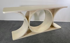 American Modern Natural Goatskin JMF Double "C" Console, Karl Springer