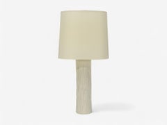 American Modern, Plaster, Faux Bois Table Lamp, USA, 1970s