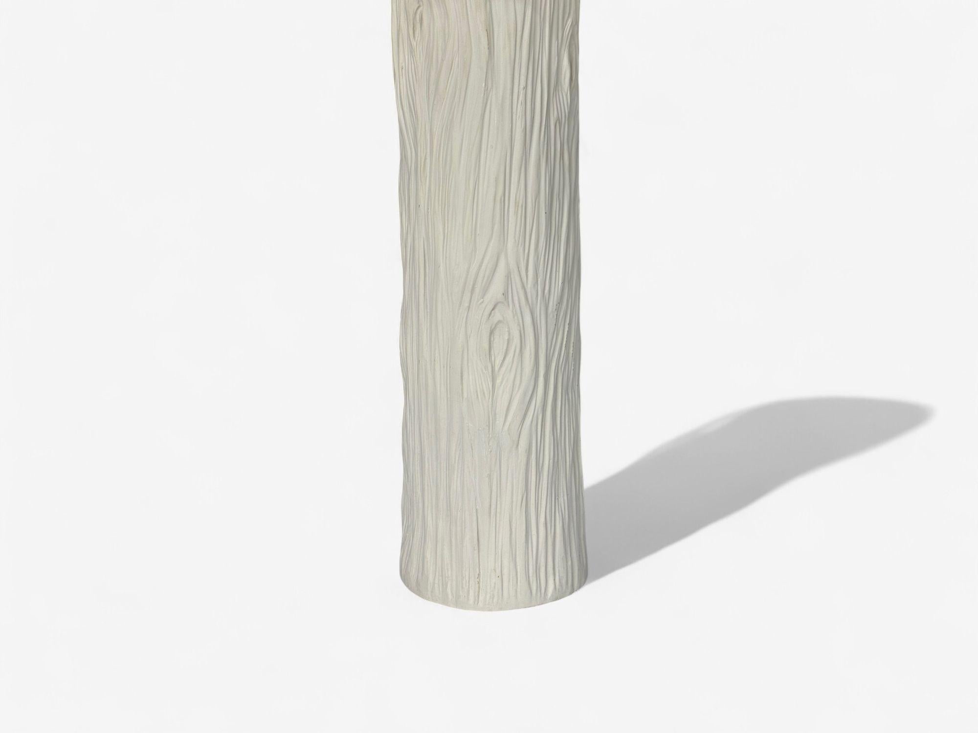 Lampe de table moderne américaine, en plâtre et en faux bois, États-Unis, années 1970 Bon état - En vente à Manhasset, NY