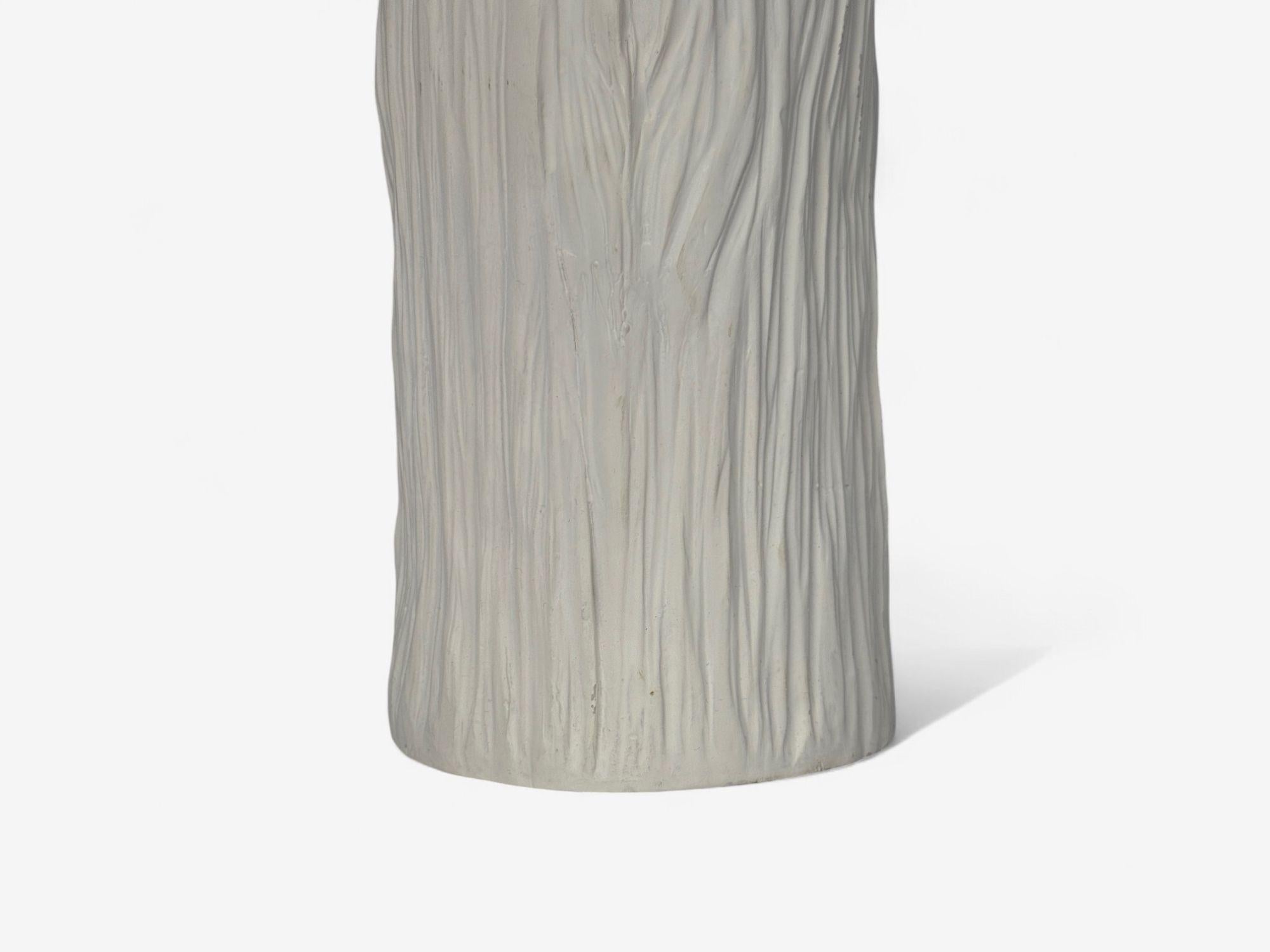 Fin du 20e siècle Lampe de table moderne américaine, en plâtre et en faux bois, États-Unis, années 1970 en vente