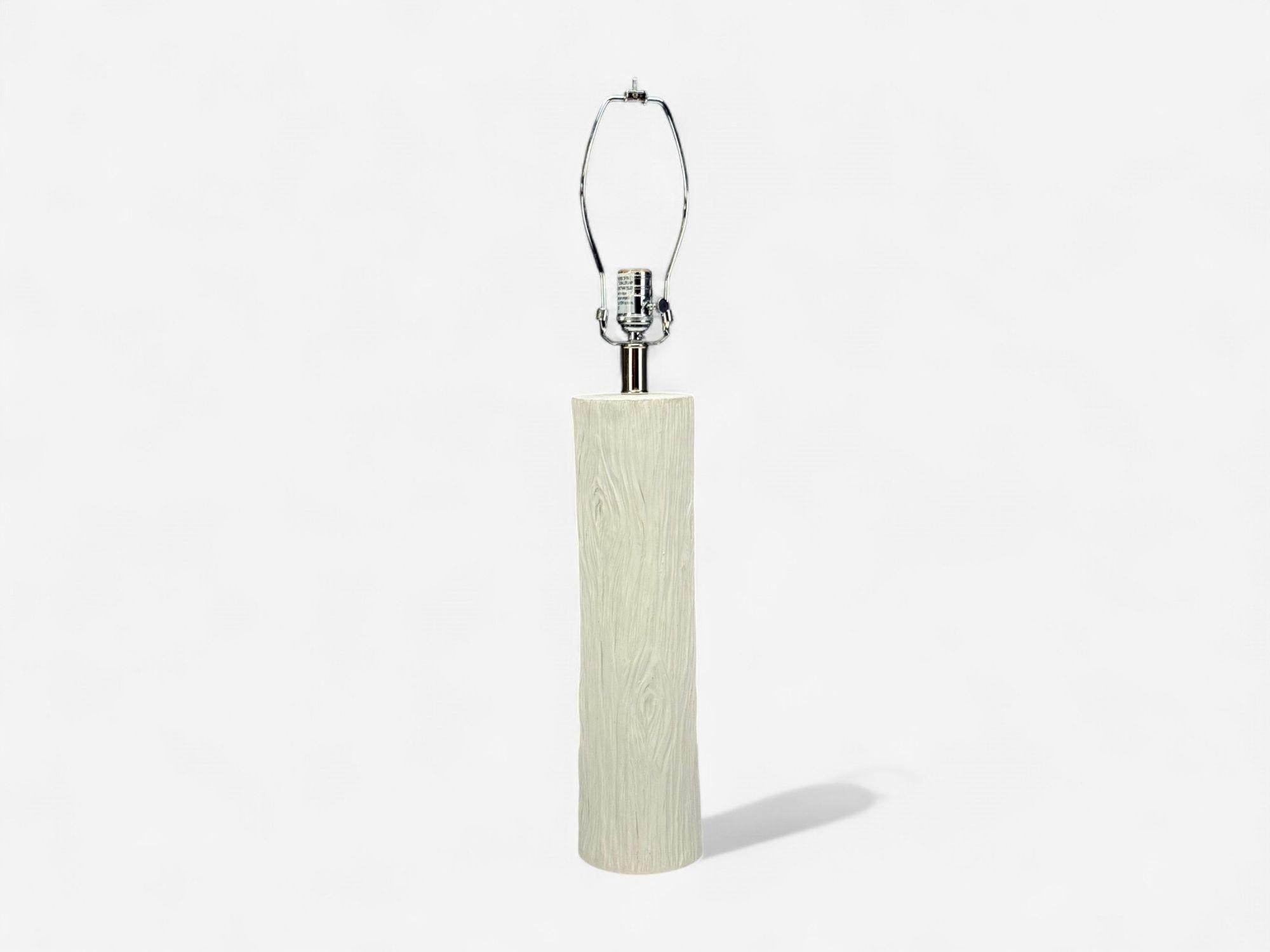 Lampe de table moderne américaine, en plâtre et en faux bois, États-Unis, années 1970 en vente 2