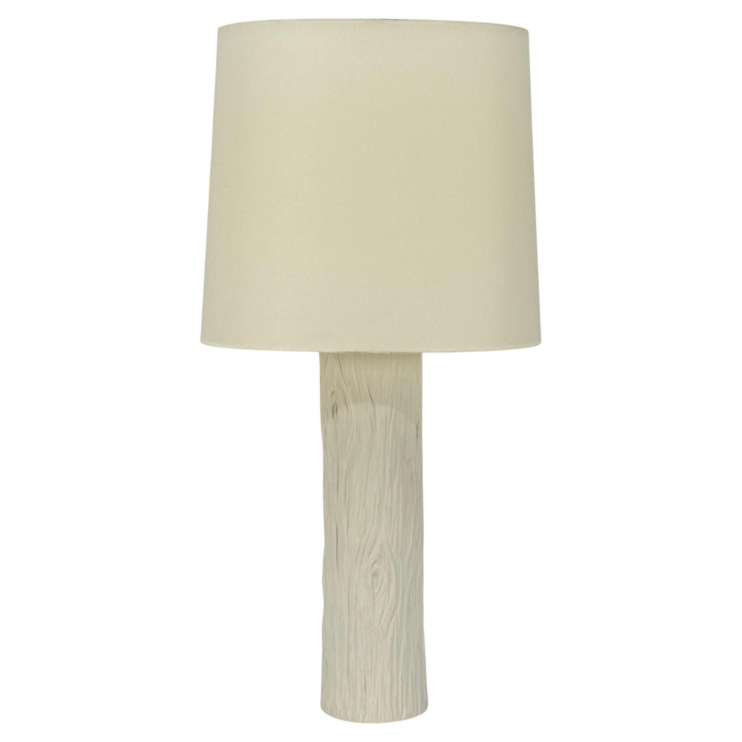 Lampe de table moderne américaine, en plâtre et en faux bois, États-Unis, années 1970 en vente