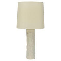 American Modern, Plaster, Faux Bois Table Lamp, USA, 1970s