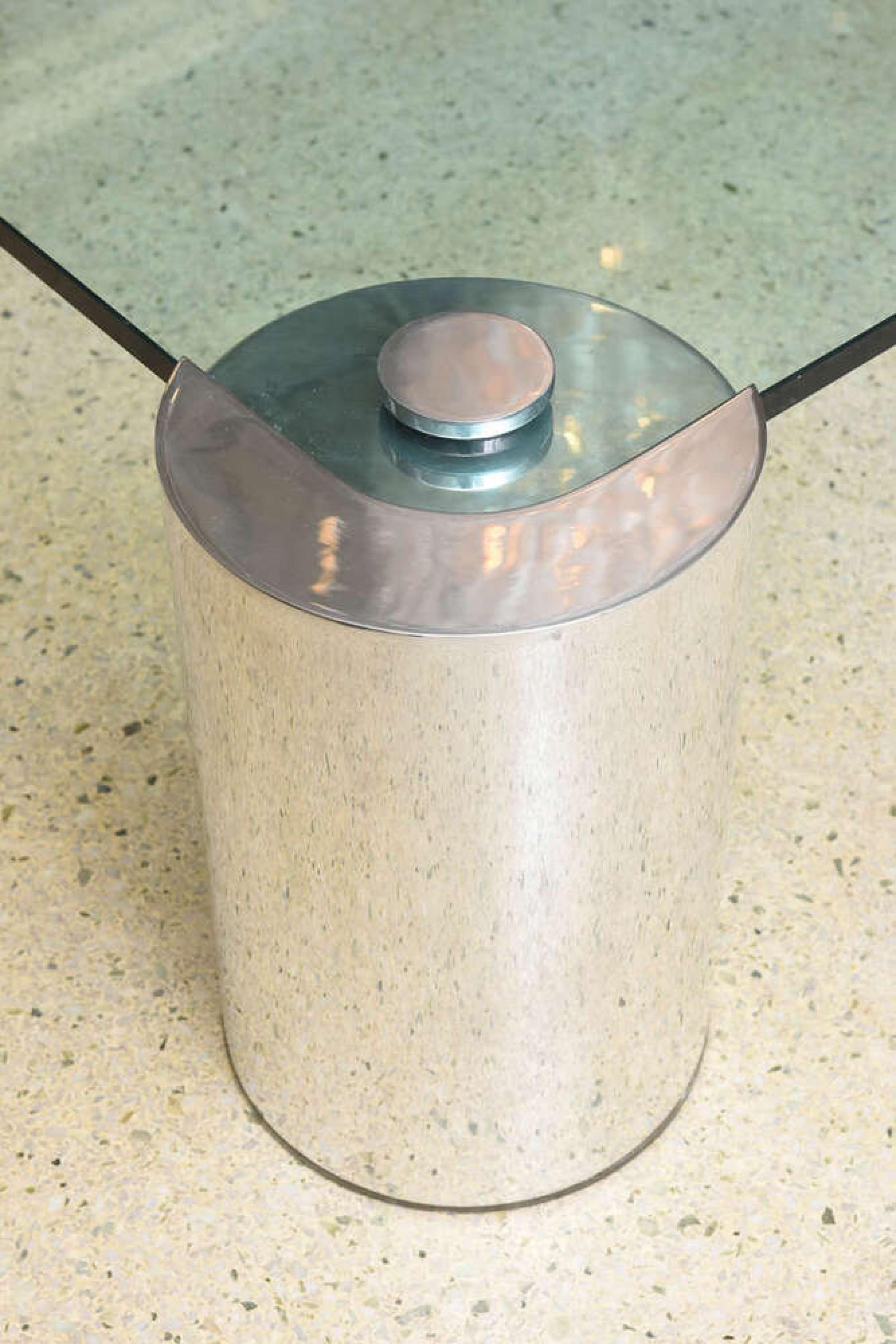 20th Century American Modern Polished Chrome and Glass Low Table, Karl Springer For Sale