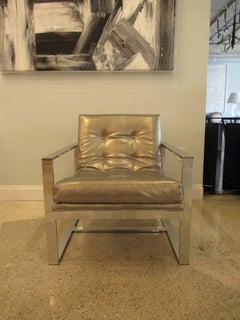 American Modern Polished Chrome Sling Chair, 1970s