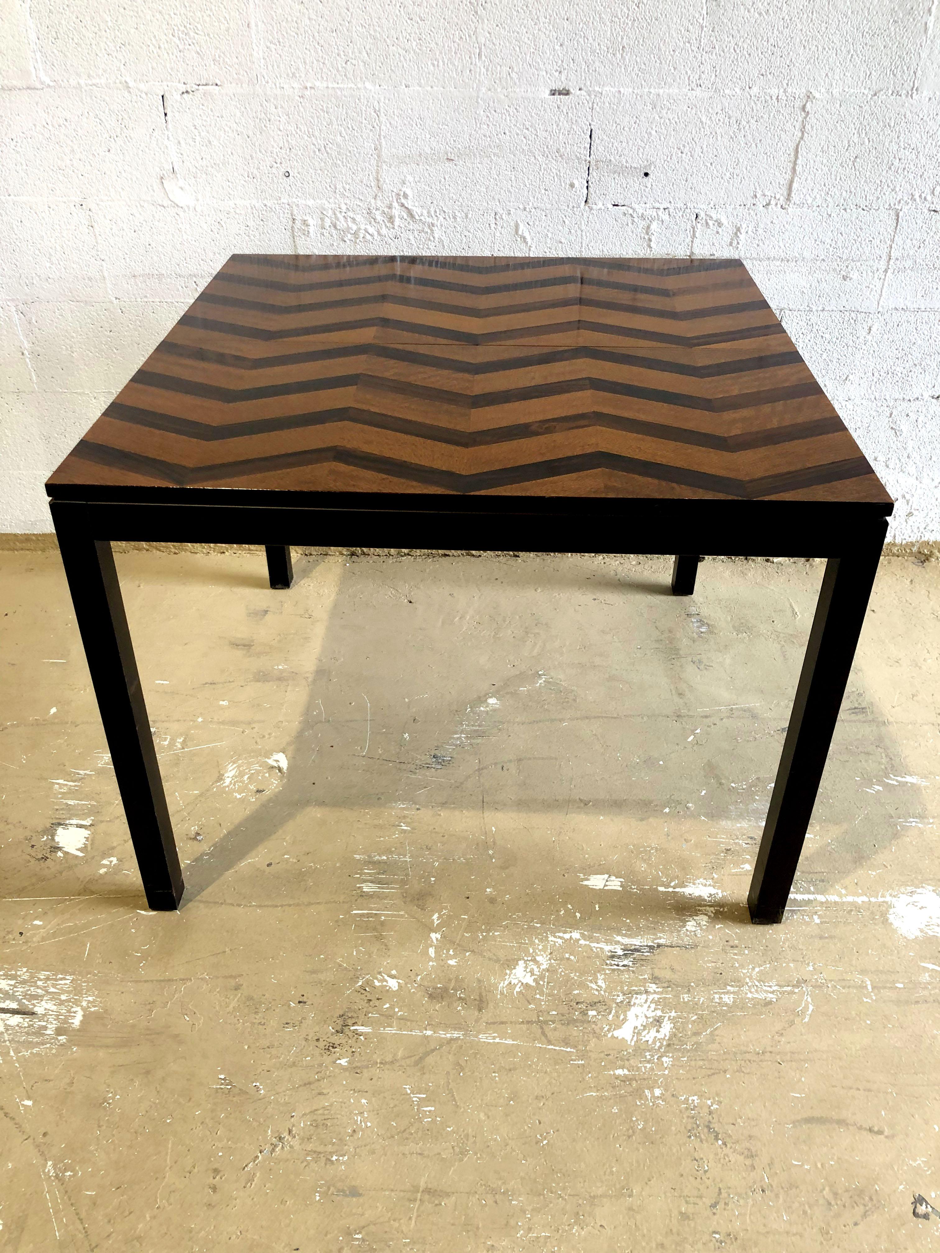 American Modern Rosewood, Mahogany & Ebony Extension Dining Table, Milo Baughman In Good Condition In Hollywood, FL