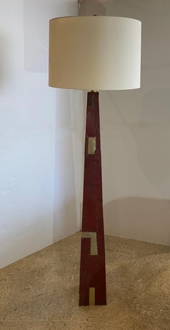 American Modern Sculptural Steel and Enameled Floor Lamp, Tony Berlant