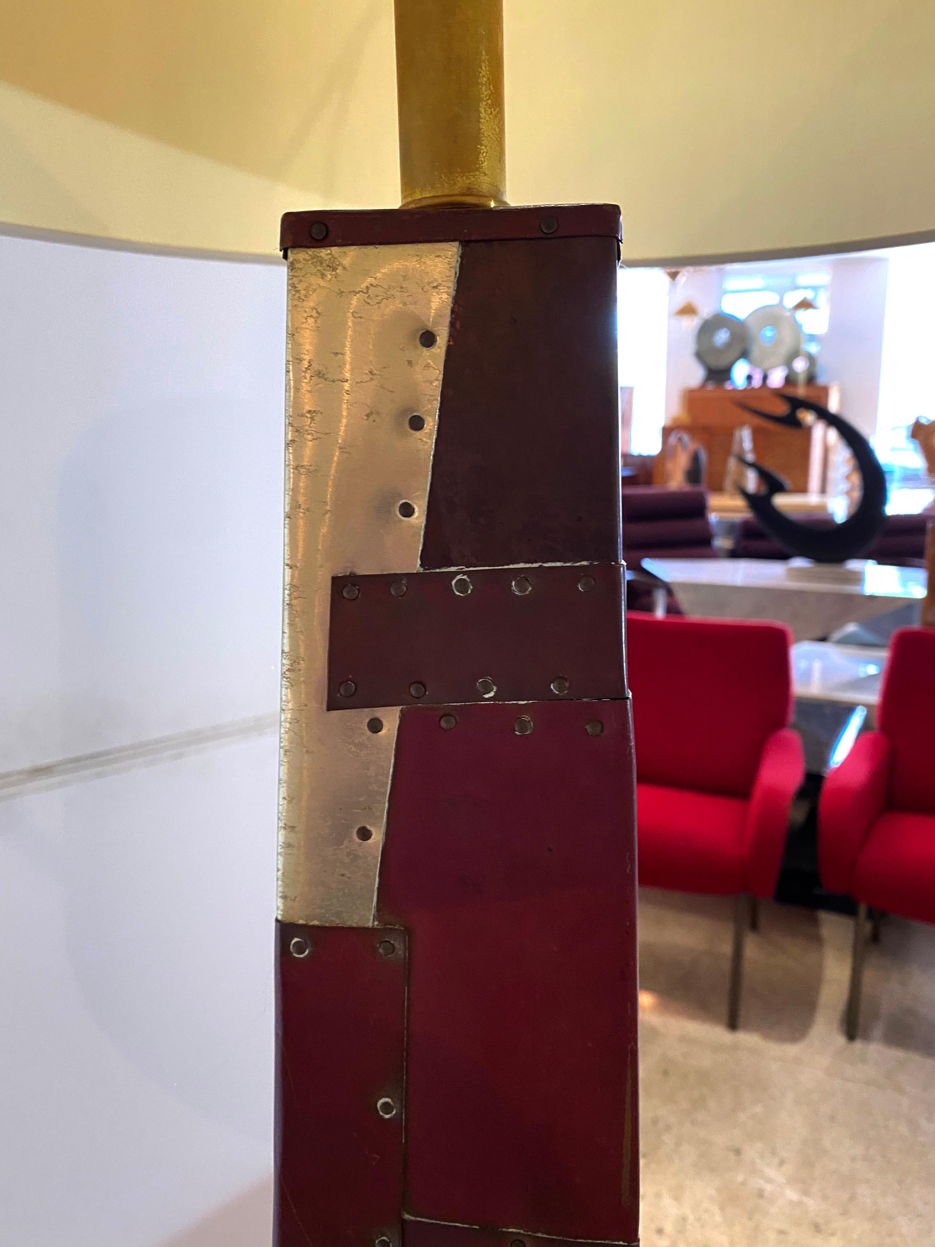 Late 20th Century American Modern Sculptural Steel and Enameled Floor Lamp, Tony Berlant For Sale