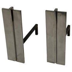 American Modern Steel Andirons