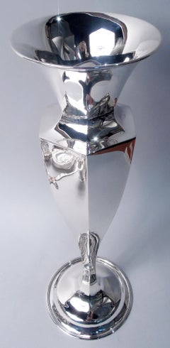 American Modern Sterling Silver 20-Inch Vase