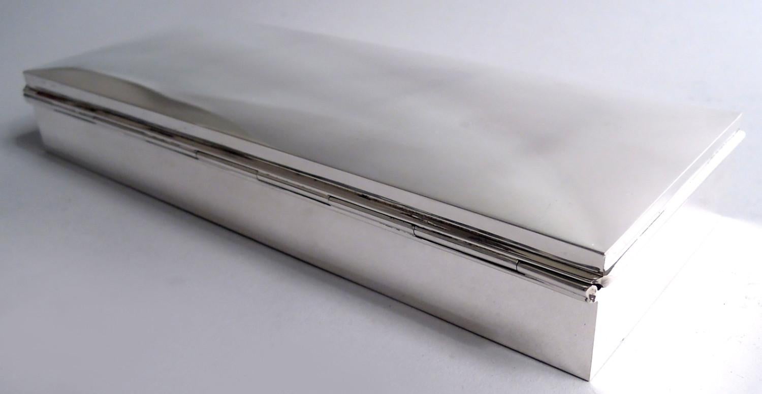 Caja moderna americana de plata de ley de Ubaldo Vitali para Cartier Dorado en venta