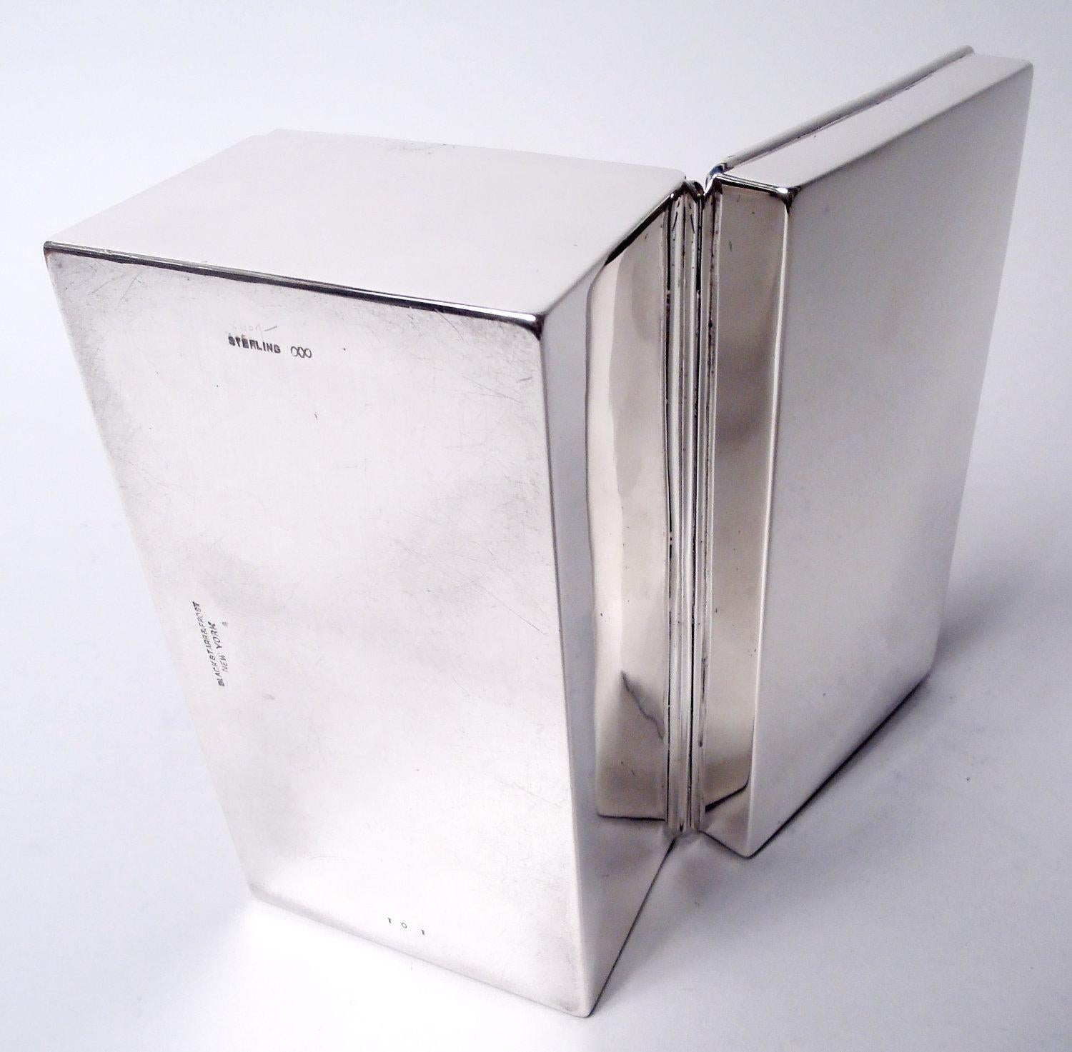 Caja moderna americana de plata de ley en venta 1