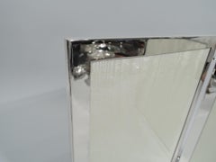 American Modern Sterling Silver Double Diptych Picture Frame