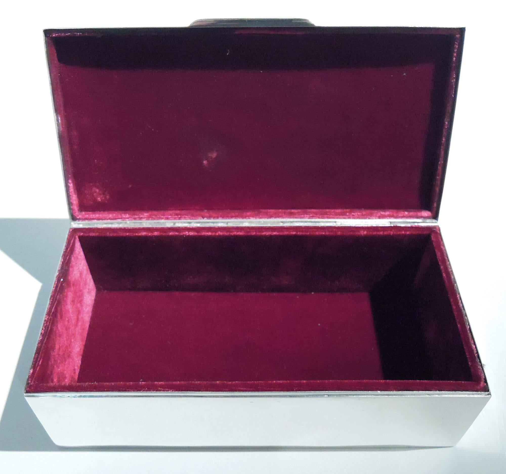 20th Century American Modern Sterling Silver Jewelry Box