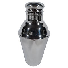 American Modern Sterling Silver Mini Martini Shaker for a Compact Cocktail