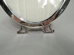 Cadre photo ovale moderne américain en argent sterling