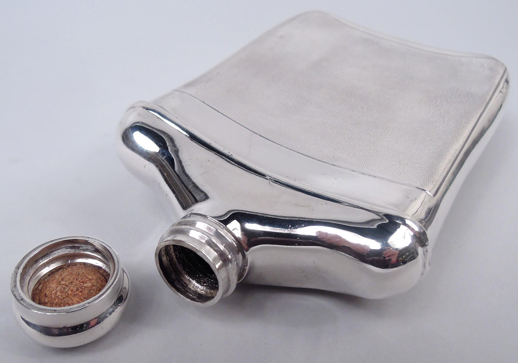 Moderno American Modern Sterling Silver Racehorse Flask in vendita