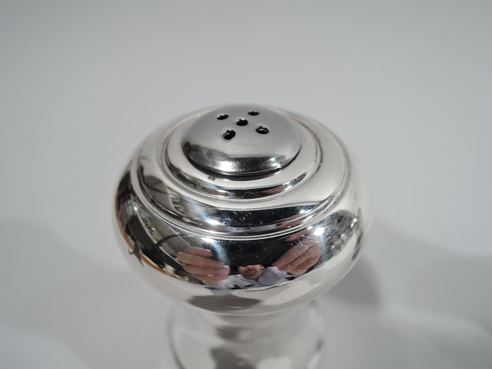 American Modern Sterling Silver Salt & Pepper In Good Condition In New York, NY