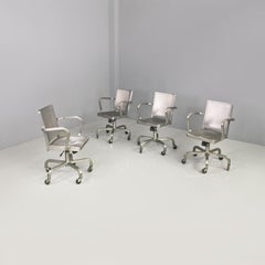 American modern swivel brushed aluminum Hudson chairs by Starck for Emeco, 2000s