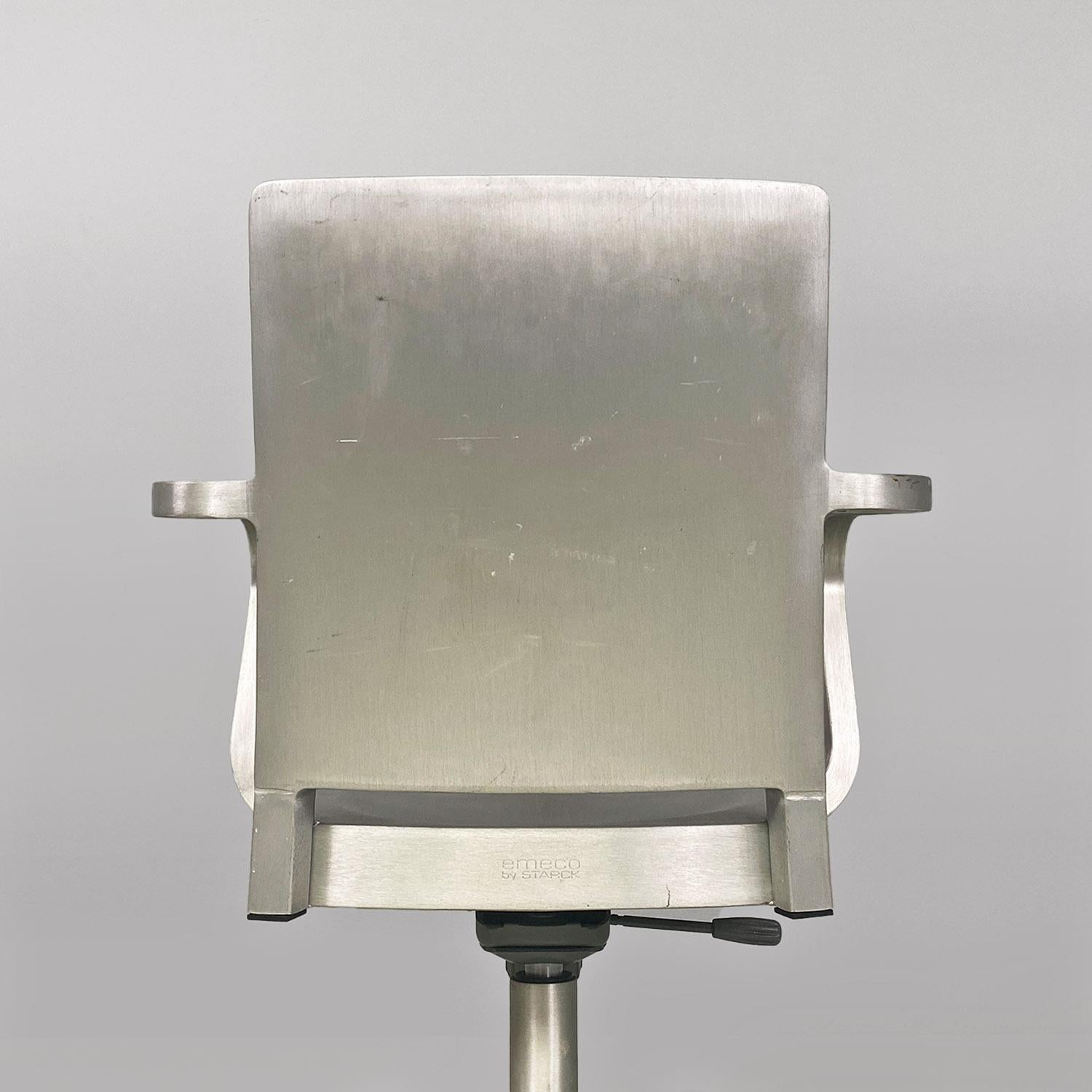 American modern swivel brushed aluminum Hudson chairs by Starck for Emeco, 2000s For Sale 2