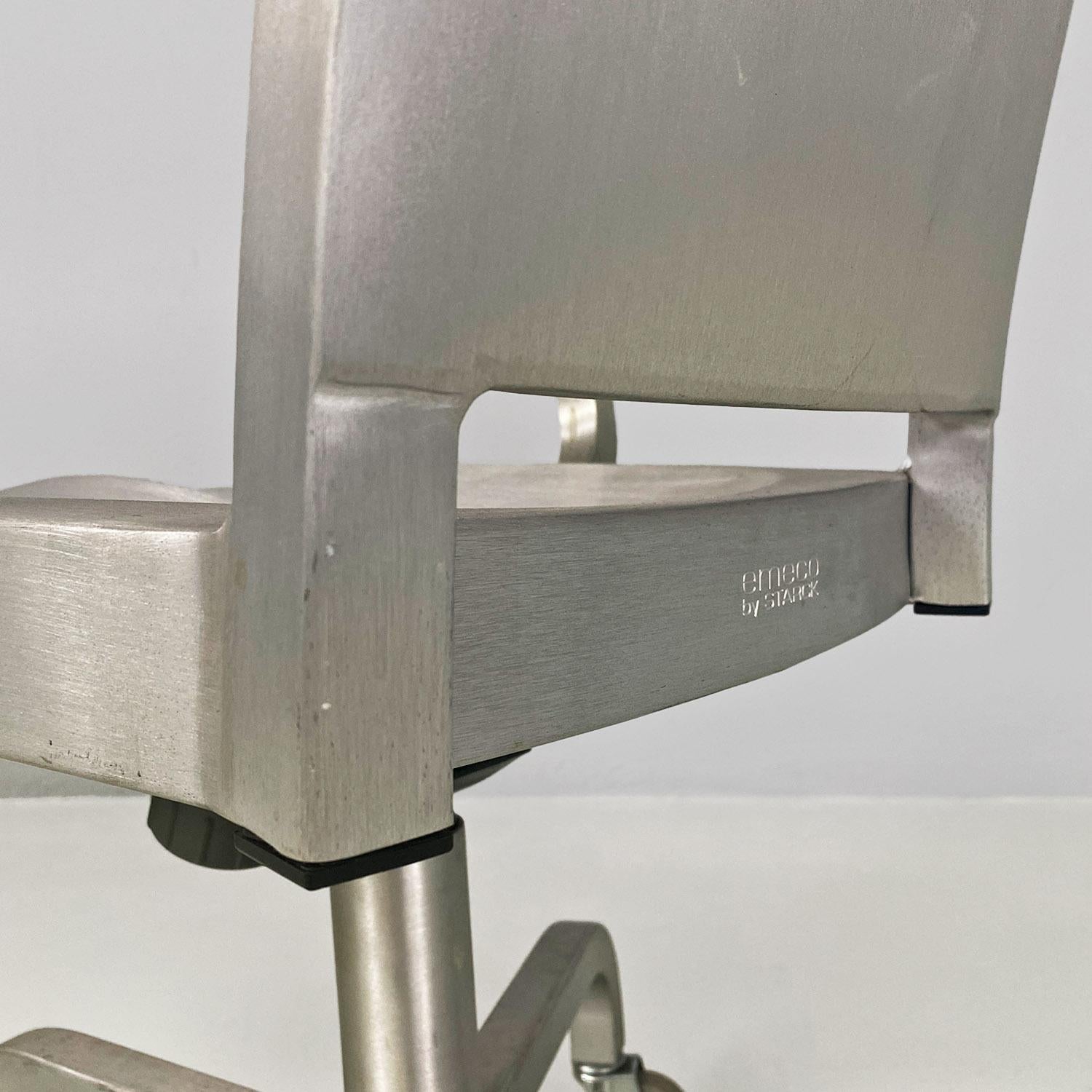 American modern swivel brushed aluminum Hudson chairs by Starck for Emeco, 2000s For Sale 3