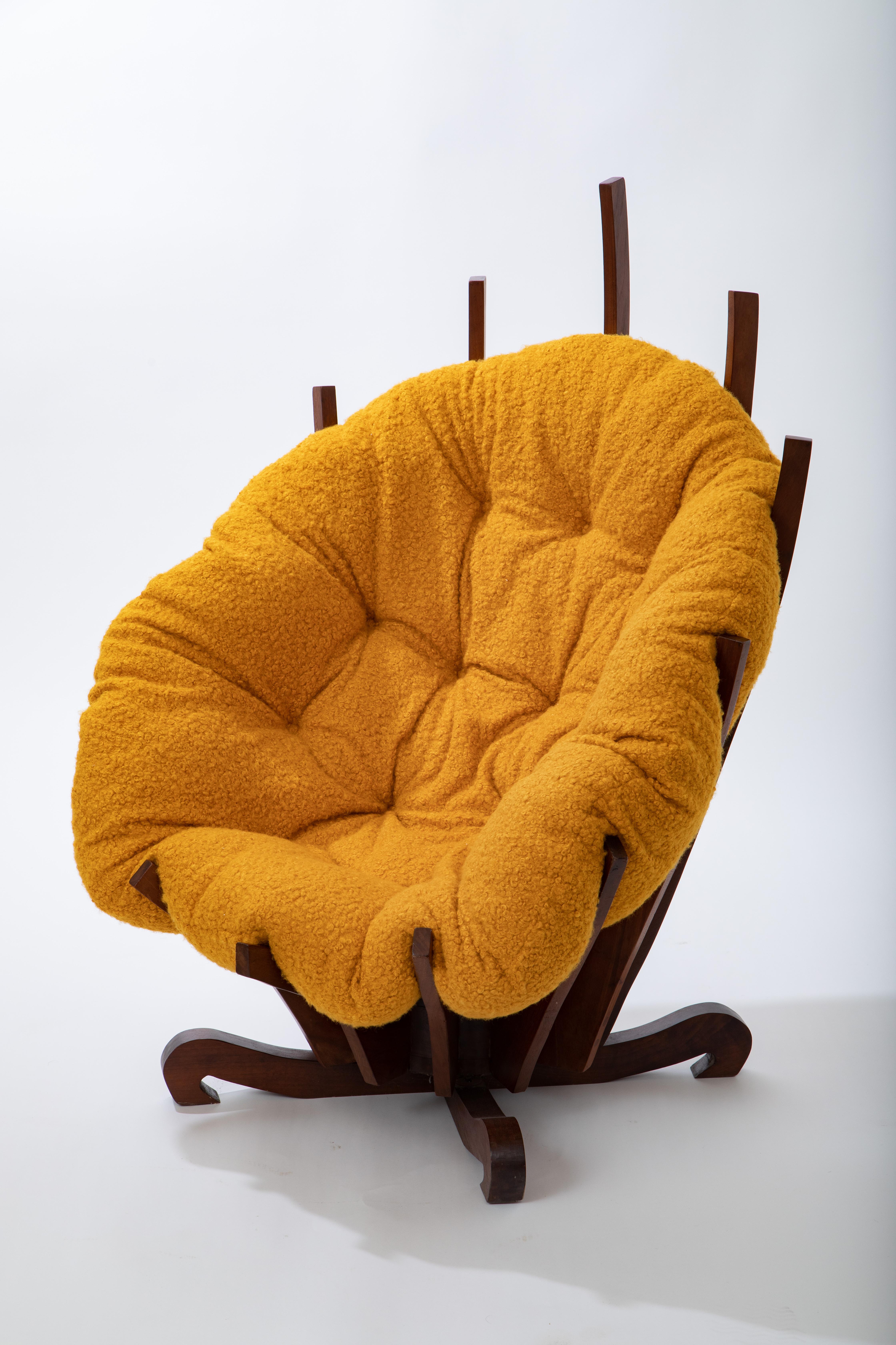 Organic Modern American Modern Swivel Chair & Ottoman by Warren Pardi For Sale