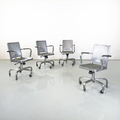 American modern swivel chairs Hudson brushed aluminum by Starck for Emeco, 2000
