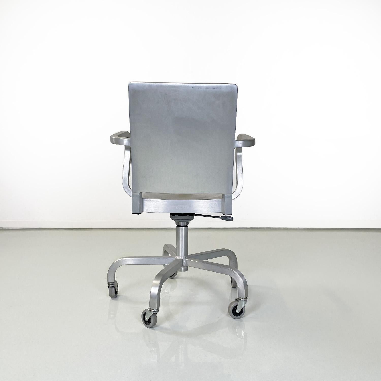 American modern swivel chairs Hudson brushed aluminum by Starck for Emeco, 2000 For Sale 1