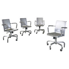 Used American modern swivel chairs Hudson brushed aluminum by Starck for Emeco, 2000