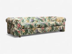 American Modern, Tropical Fabric, Monumental Custom Sofa, USA, 20th c.