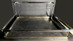 American Modern Unique Chrome, Brass and Lucite King Size Bed, Karl Springer